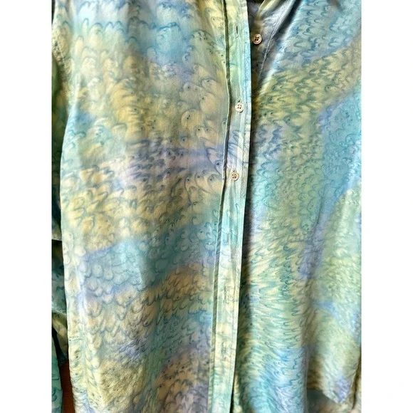 VTG Capezio Silk Tie Dye Blouse - Picture 2 of 6